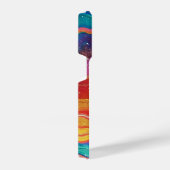 Kleurrijke regenboog glitterachtige agaattextuur iPhone hoesje (Rechterkant)