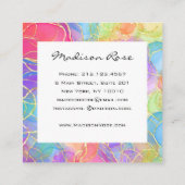 Kleurrijke Regenboog Goud Holografische Luxe Moder Vierkante Visitekaartje (Achterkant)