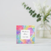 Kleurrijke Regenboog Goud Holografische Luxe Moder Vierkante Visitekaartje (Staand voorkant)