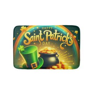 Kleurrijke regenboog goud Saint Patrick's Day Badmat
