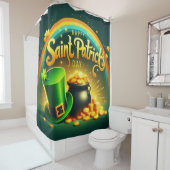 Kleurrijke regenboog goud Saint Patrick's Day Douchegordijn (In situ)