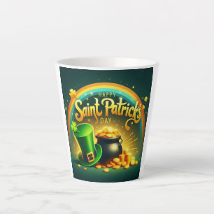 Kleurrijke regenboog goud Saint Patrick's Day Latte Mok