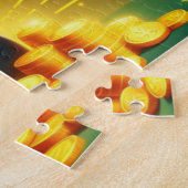 Kleurrijke regenboog goud Saint Patrick's Day Legpuzzel (Zijkant)