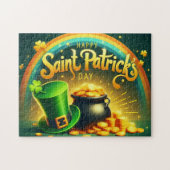 Kleurrijke regenboog goud Saint Patrick's Day Legpuzzel (Horizontaal)