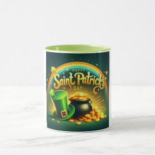 Kleurrijke regenboog goud Saint Patrick's Day Mok