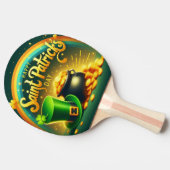 Kleurrijke regenboog goud Saint Patrick's Day Tafeltennisbatje (Zijkant)