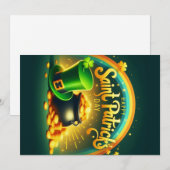 Kleurrijke regenboog gouden St. Patrick's Day Feestdagenkaart (Voorkant / Achterkant)