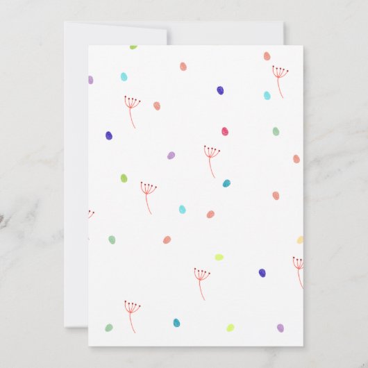 Kleurrijke regenboog grillige partij verjaardag kaart (Achterkant)