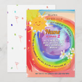 Kleurrijke regenboog grillige partij verjaardag kaart (Voorkant / Achterkant)