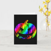 Kleurrijke regenboog Halloween Jack O Lantern Pomp Kaart (Gele Bloem)
