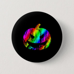 Kleurrijke regenboog Halloween Jack O Lantern Pomp Ronde Button 5,7 Cm