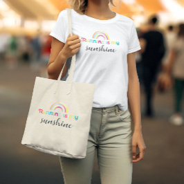 Kleurrijke Regenboog Hardlopen Is Mijn Zonneschijn Grote Tote Bag