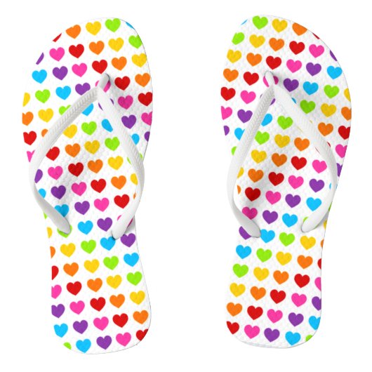 Kleurrijke Regenboog Hart Teenslippers (Voetbed)