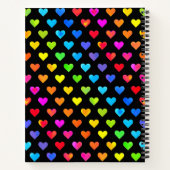 Kleurrijke regenboog harten band patroon notitieboek (Achterkant)