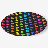 Kleurrijke regenboog harten band patroon papieren bordje (Gekanteld)