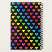 Kleurrijke regenboog harten band patroon planner (Achterkant)