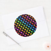 Kleurrijke regenboog harten band patroon ronde sticker (Envelop)