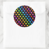 Kleurrijke regenboog harten band patroon ronde sticker (Tas)