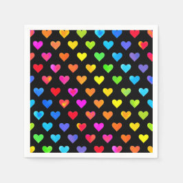 Kleurrijke regenboog harten band patroon servet