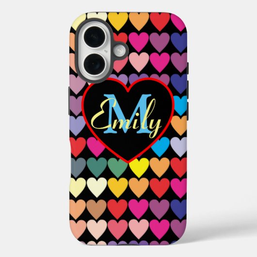 Kleurrijke Regenboog Hartjes Persoonlijk Case-Mate iPhone Case (Achterkant)
