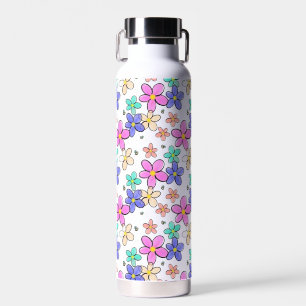 Kleurrijke regenboog heldere bloemen hommel bijen  waterfles
