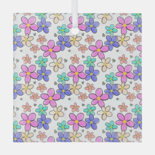 kleurrijke regenboog heldere bloemen hommels bloem glas ornament