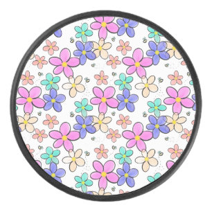 kleurrijke regenboog heldere bloemen hommels bloem hockey puck