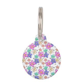 kleurrijke regenboog heldere bloemen hommels bloem huisdierpenning