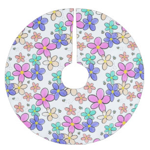 kleurrijke regenboog heldere bloemen hommels bloem kerstboom rok