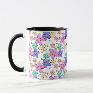 kleurrijke regenboog heldere bloemen hommels bloem mok