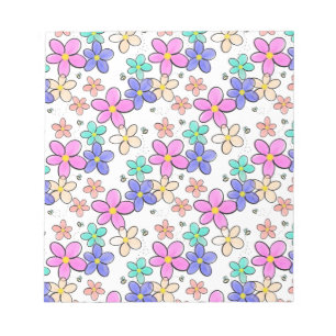 kleurrijke regenboog heldere bloemen hommels bloem notitieblok