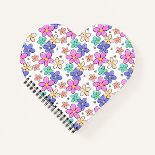 kleurrijke regenboog heldere bloemen hommels bloem notitieboek
