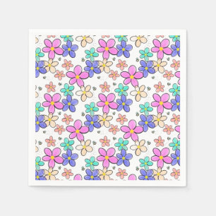 kleurrijke regenboog heldere bloemen hommels bloem servet