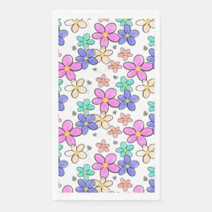 kleurrijke regenboog heldere bloemen hommels bloem servet