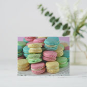 Kleurrijke regenboog heldere macarons macaron brie briefkaart (Staand voorkant)