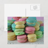 Kleurrijke regenboog heldere macarons macaron brie briefkaart (Voorkant / Achterkant)