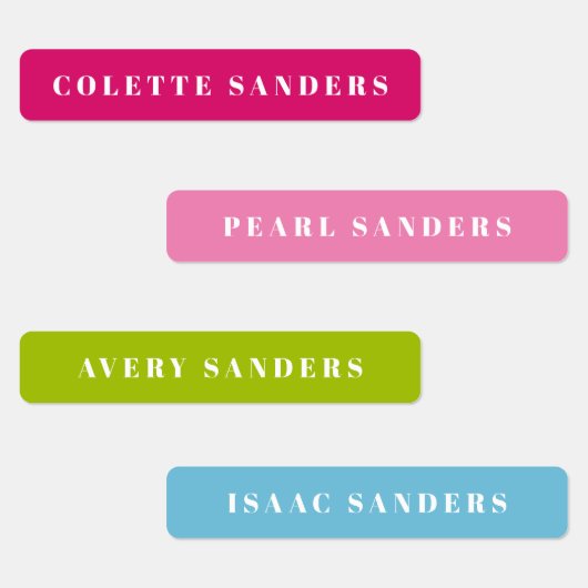 Kleurrijke regenboog, heldere waterdichte naam labels (Groep)