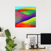 Kleurrijke Regenboog Heuvels Poster (Thuiskantoor)
