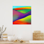 Kleurrijke Regenboog Heuvels Poster (Keuken)