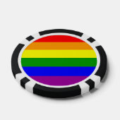 Kleurrijke regenboog holebi vlag pokerchips (Enkel)