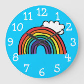 Kleurrijke Regenboog Illustratie Grote Klok (Voorkant)
