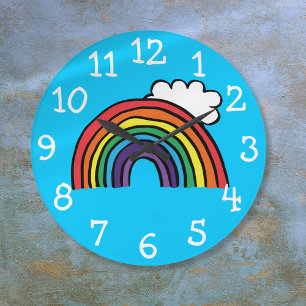 Kleurrijke Regenboog Illustratie Grote Klok