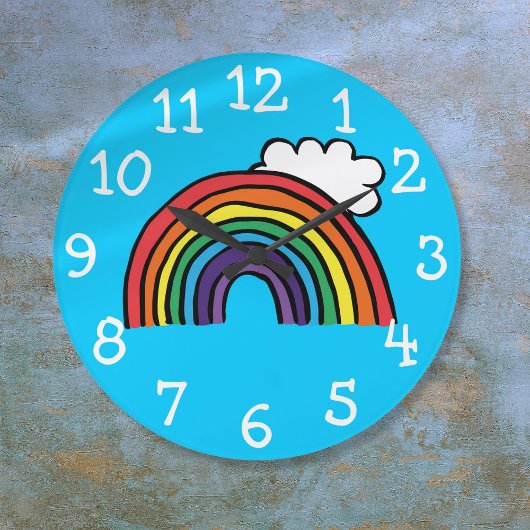 Kleurrijke Regenboog Illustratie Grote Klok