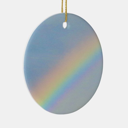 Kleurrijke regenboog in blauwe hemel, foto keramisch ornament (Rechts)