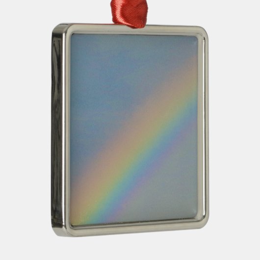 Kleurrijke regenboog in blauwe hemel, foto metalen ornament (Rechts)