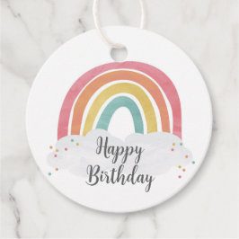 Kleurrijke Regenboog Kalligrafie Kids Verjaardagsc Bedankjes Labels