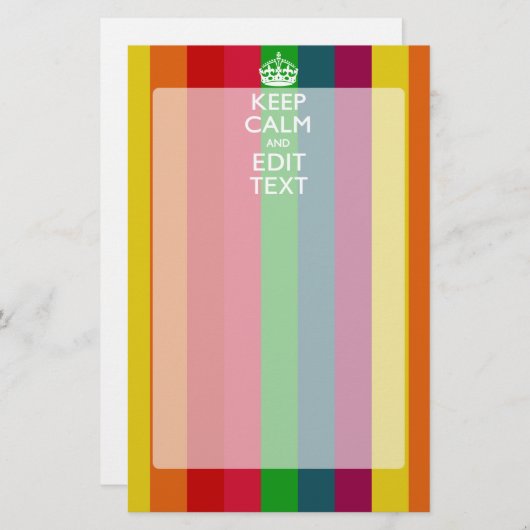 Kleurrijke regenboog kalm houden en Jouw tekst aan Briefpapier (Voorkant / Achterkant)