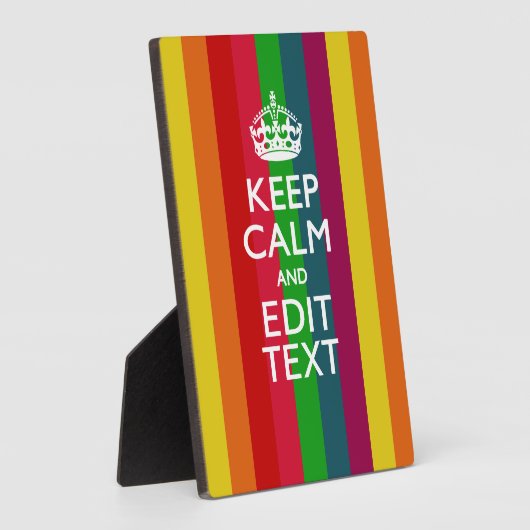 Kleurrijke regenboog kalm houden en Jouw tekst aan Fotoplaat (Zijkant)