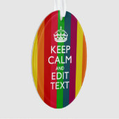 Kleurrijke regenboog kalm houden en Jouw tekst aan Ornament (voorkant)