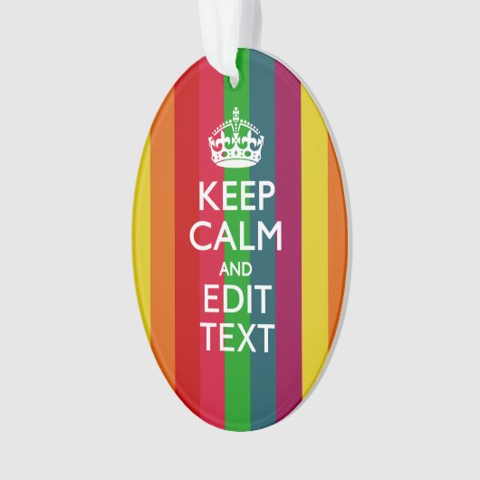 Kleurrijke regenboog kalm houden en Jouw tekst aan Ornament (voorkant)